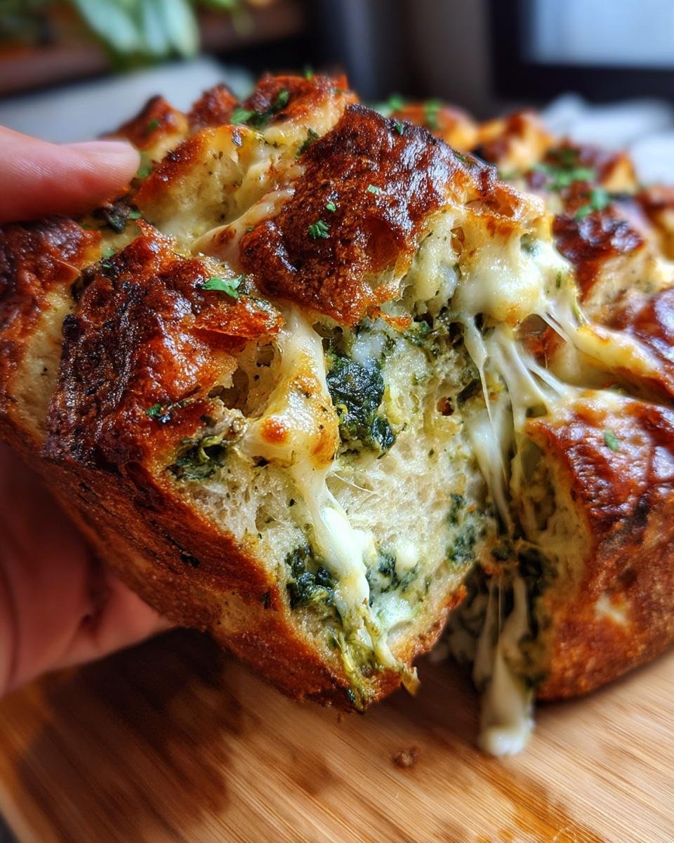 Cheesy Spinach and Artichoke Pull-Apart Sourdough Bread: A Perfect Party Appetizer - detail 3