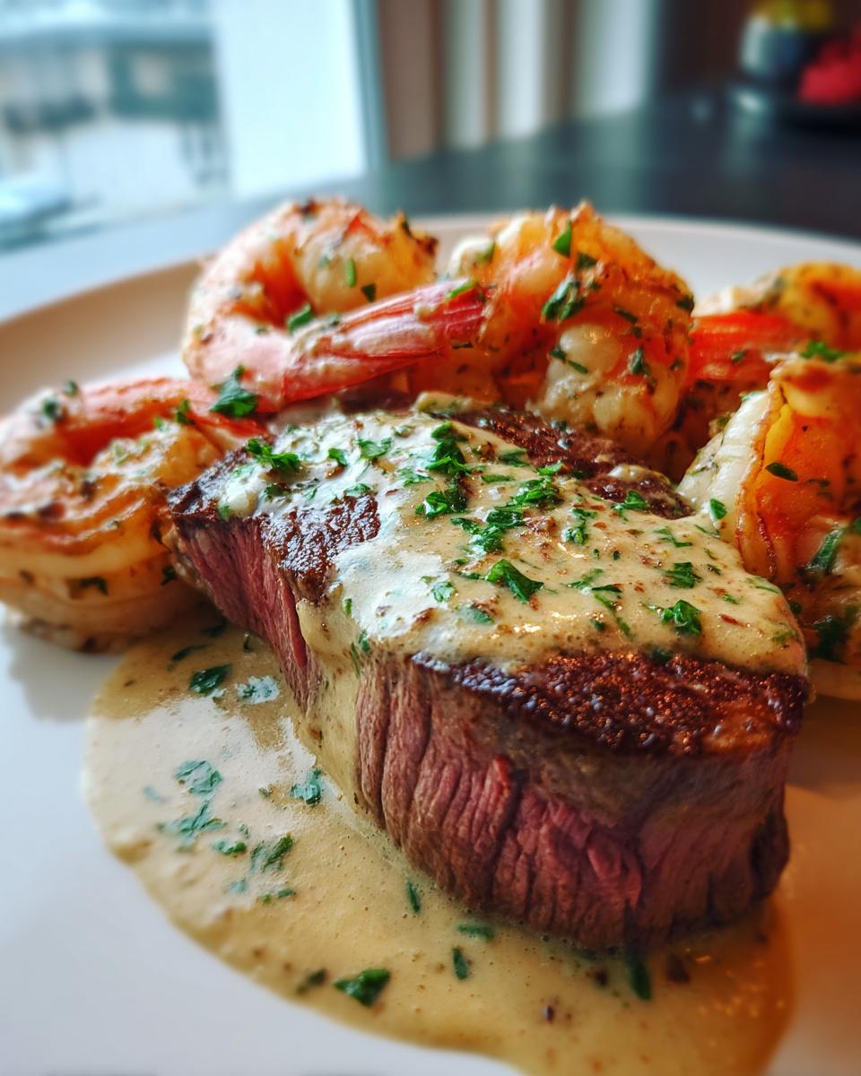 Filet Mignon with Shrimp and Lobster Cream Sauce - detail 1