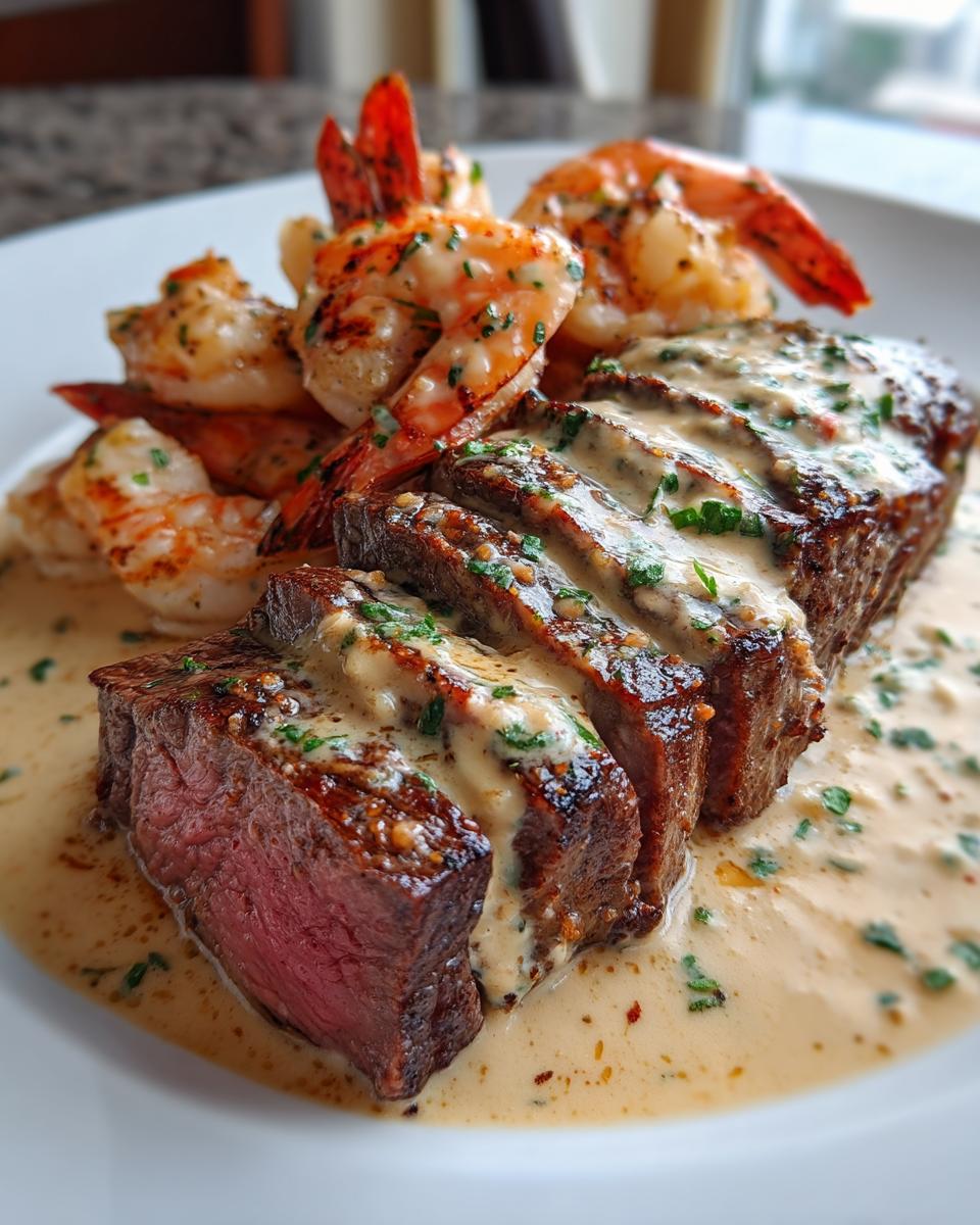 Filet Mignon with Shrimp and Lobster Cream Sauce - detail 2