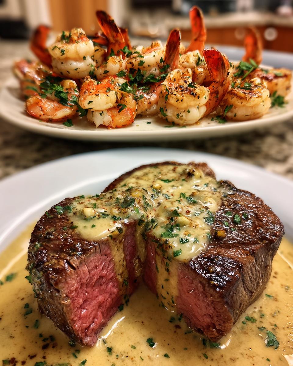 Filet Mignon with Shrimp and Lobster Cream Sauce - detail 3