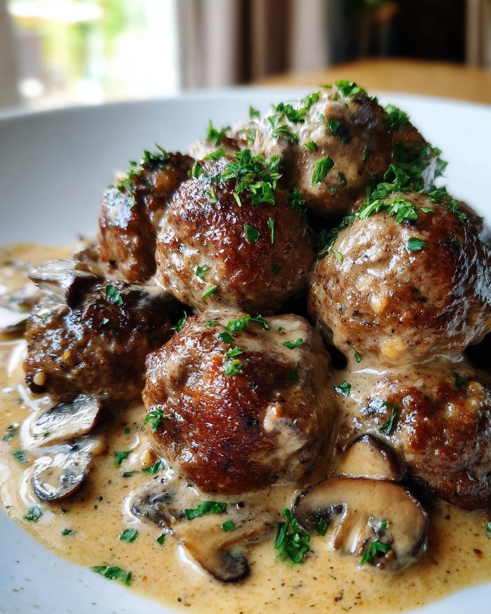 Gourmet Meatballs in a Rich Mushroom Sauce - detail 1