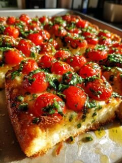 Mediterranean Tomato Basil Garlic Bread