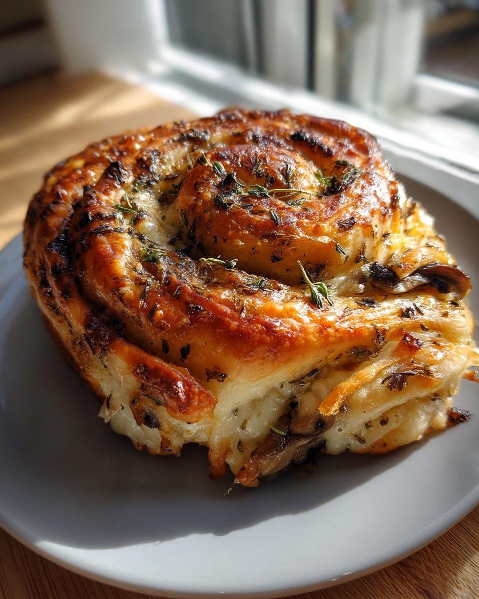 Mushroom and Cheese Pinwheels - detail 2