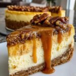 Pecan Pie Cheesecake with Pecan Caramel Sauce