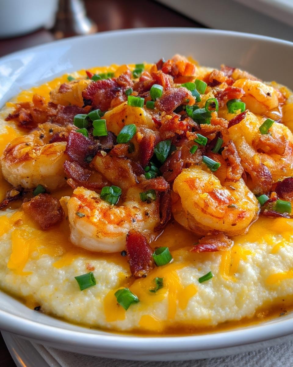 Shrimp and Grits with Crispy Bacon and Cheddar - detail 5
