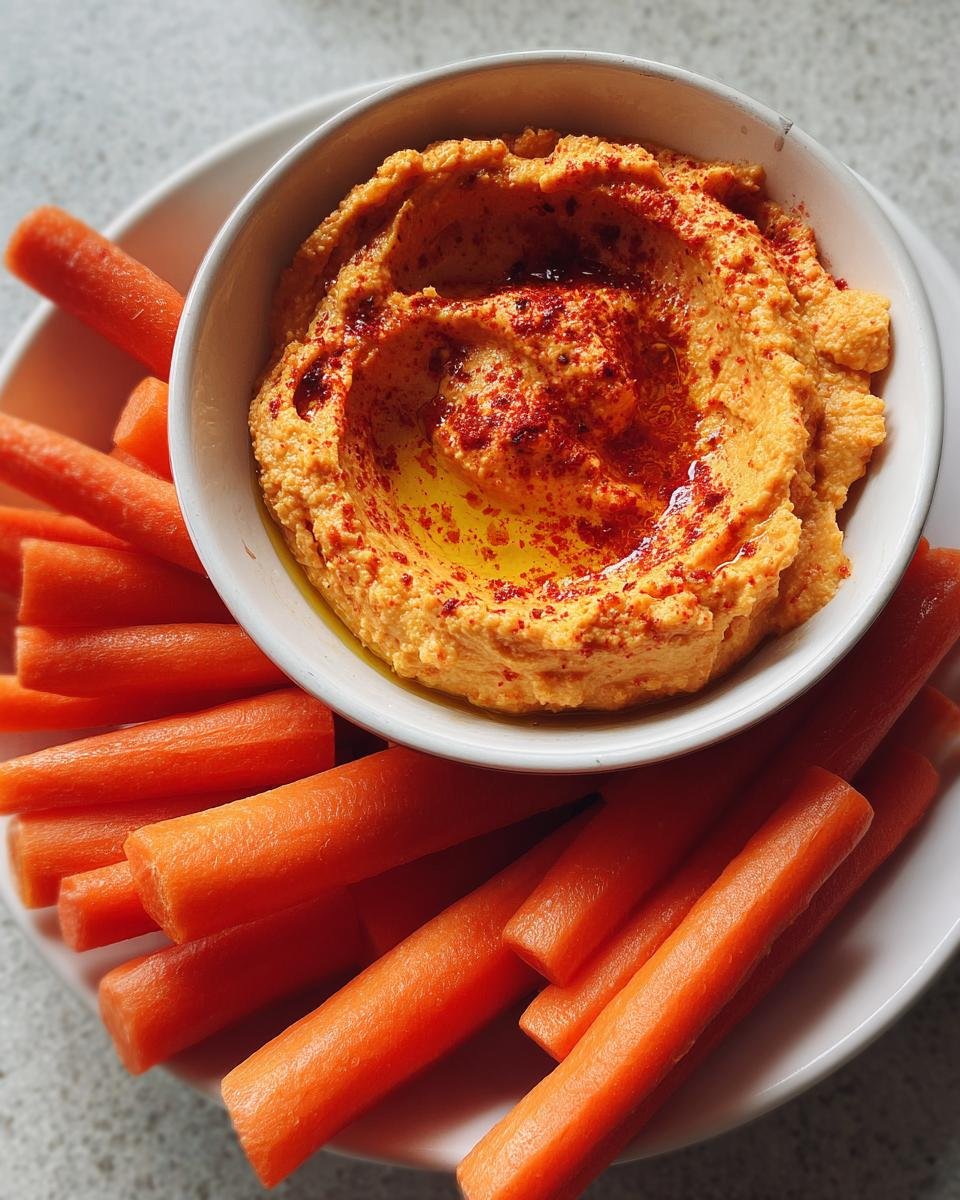 Carrot Sticks with Spicy Hummus - detail 1