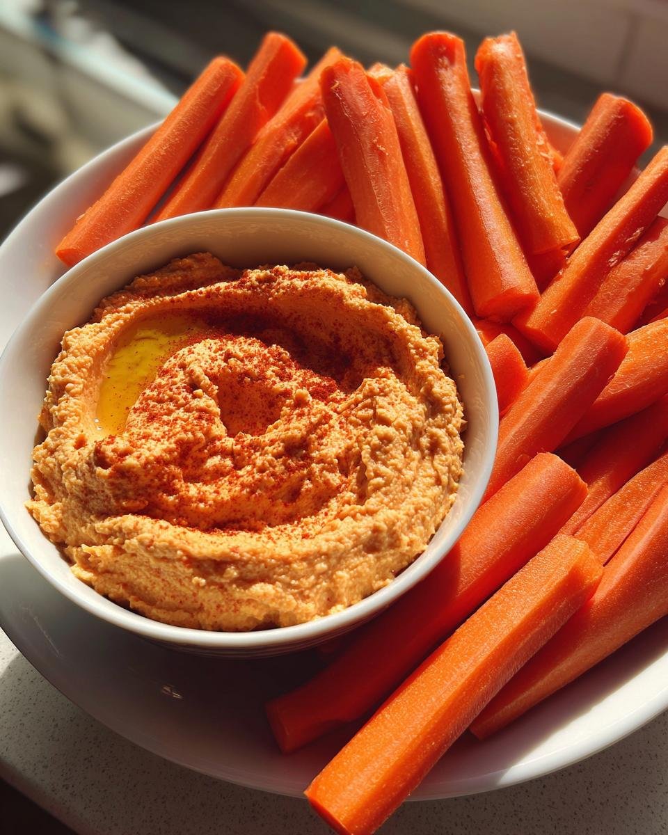 Carrot Sticks with Spicy Hummus - detail 2