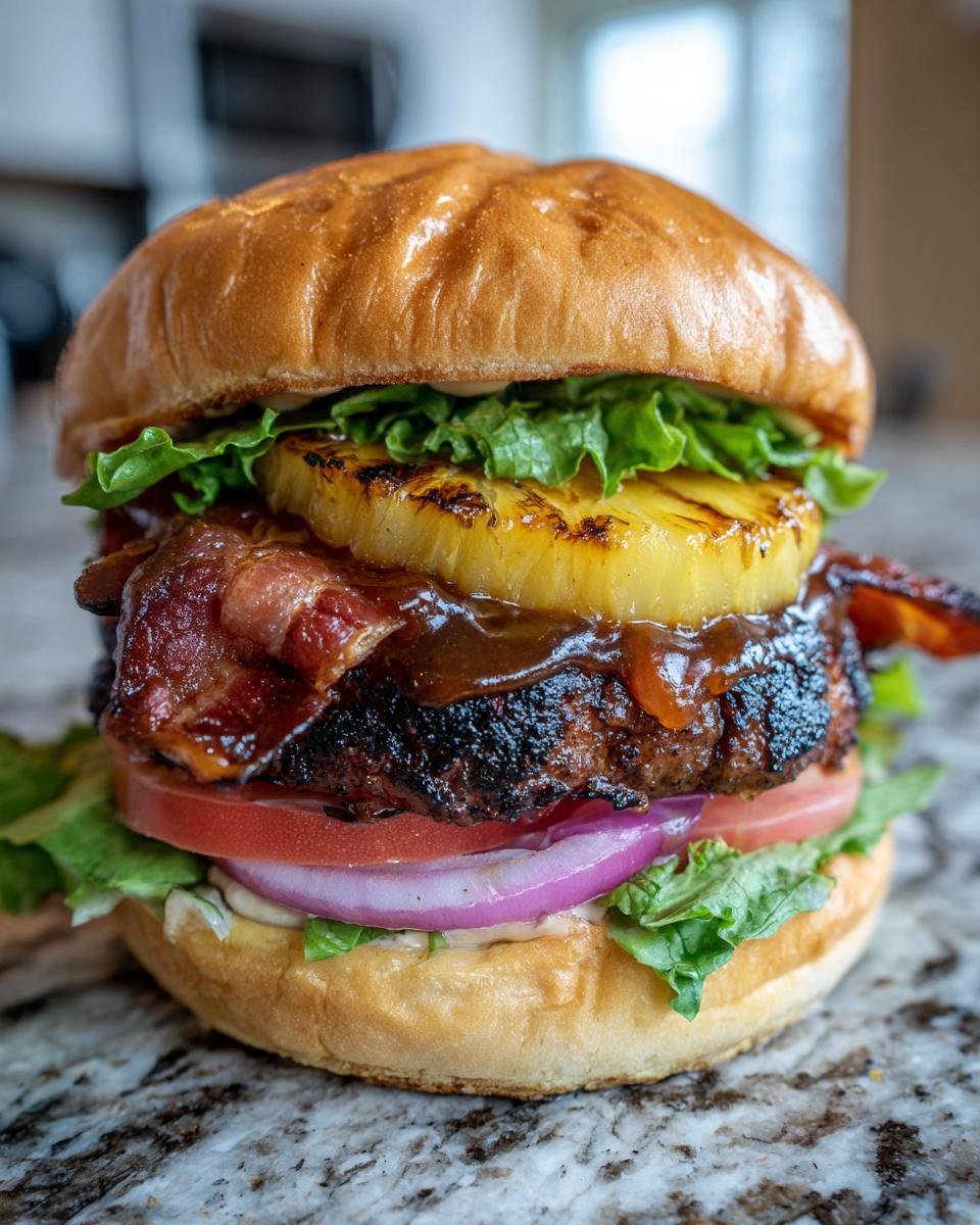 Pineapple Bacon Burger Oven BBQ - detail 1