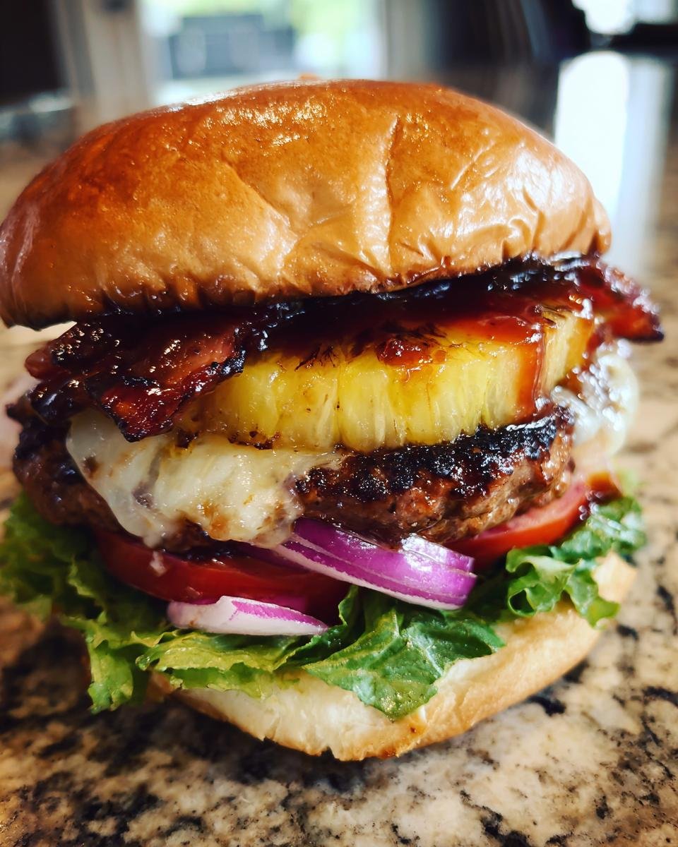 Pineapple Bacon Burger Oven BBQ - detail 2