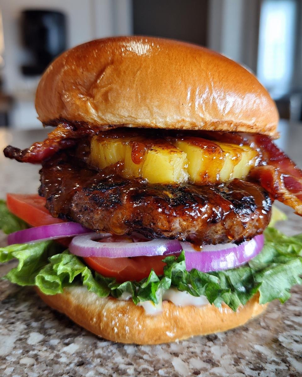 Pineapple Bacon Burger Oven BBQ - detail 3