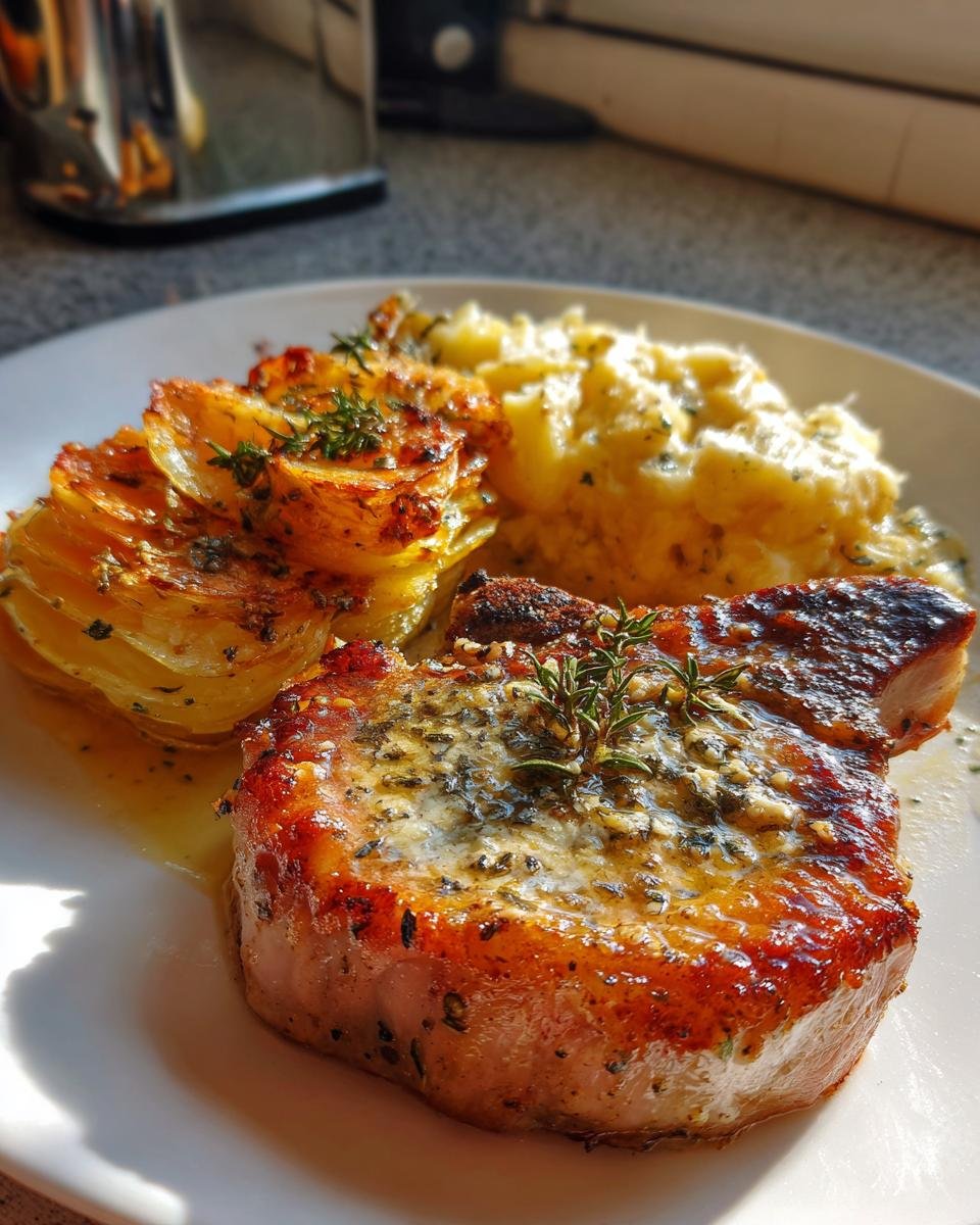 Sizzling Garlic Butter Pork Chops and Creamy Potato Bake - detail 2
