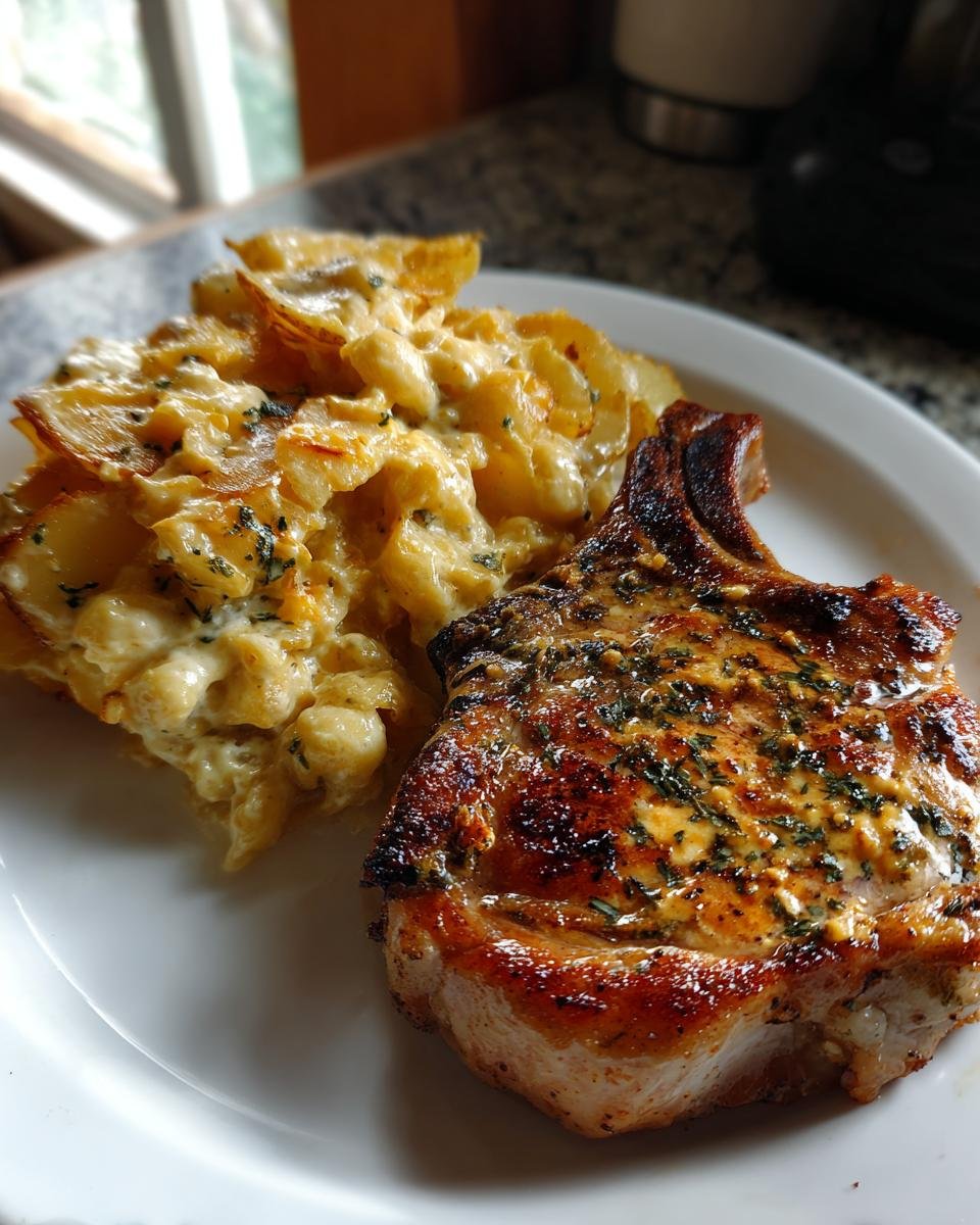 Sizzling Garlic Butter Pork Chops and Creamy Potato Bake - detail 3