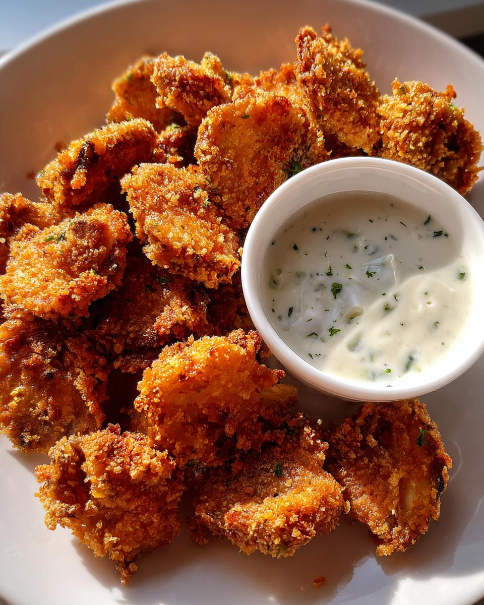 Air Fryer Crispy Fried Mushrooms with Cool Ranch Dip - detail 3