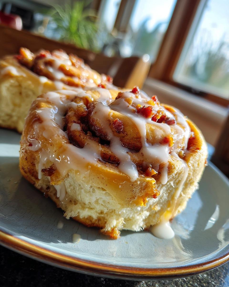 Bourbon Maple Bacon Cinnamon Rolls - detail 4