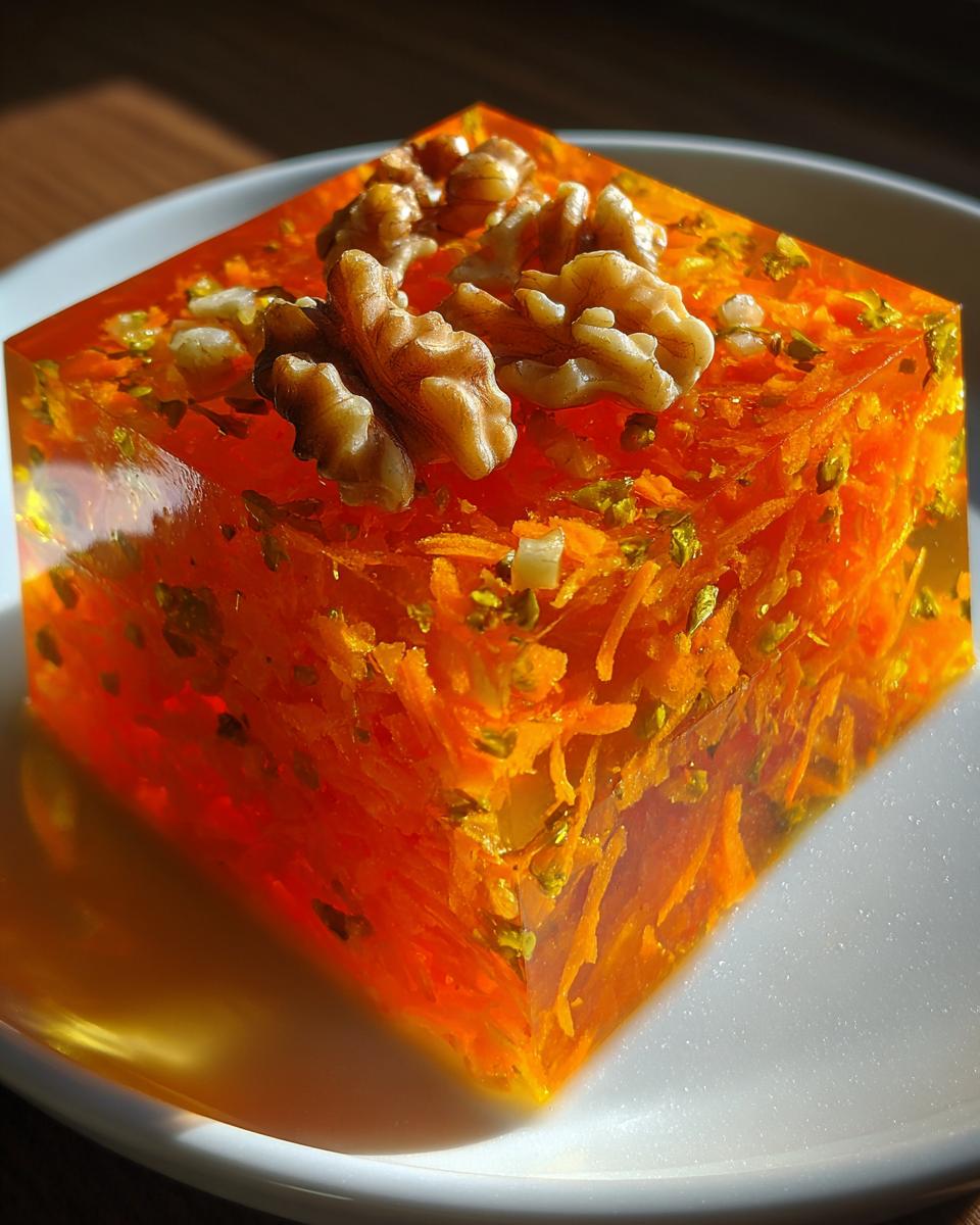 Carrot, Pineapple, and Walnut Gelatin - detail 1