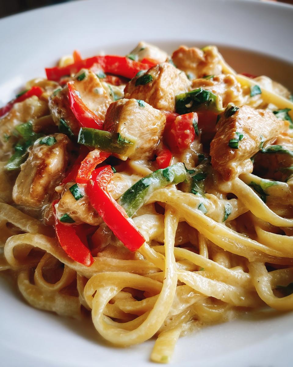 Creamy Cajun Chicken Linguine with Garlic Mozzarella Sauce - detail 1