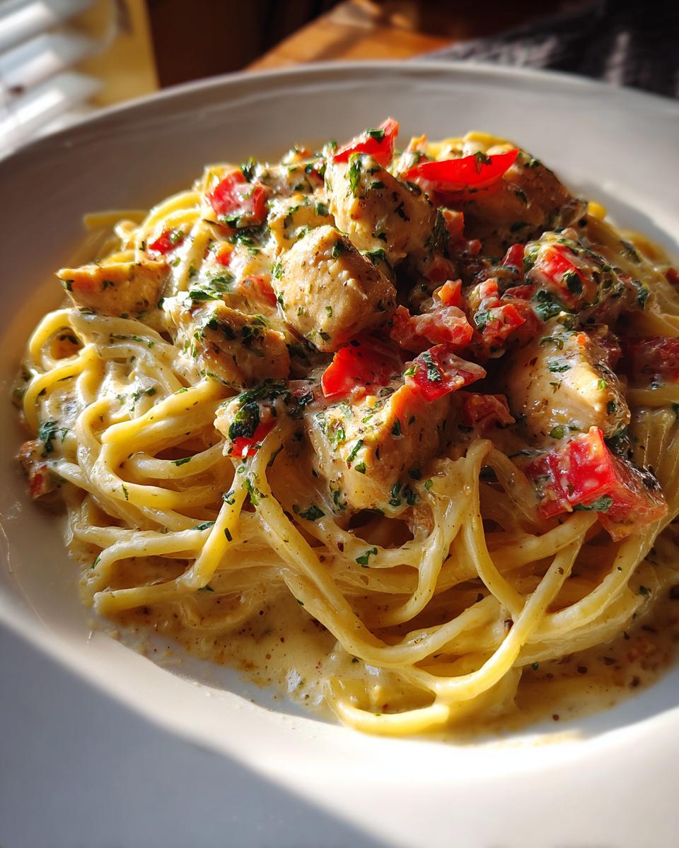 Creamy Cajun Chicken Linguine with Garlic Mozzarella Sauce - detail 2