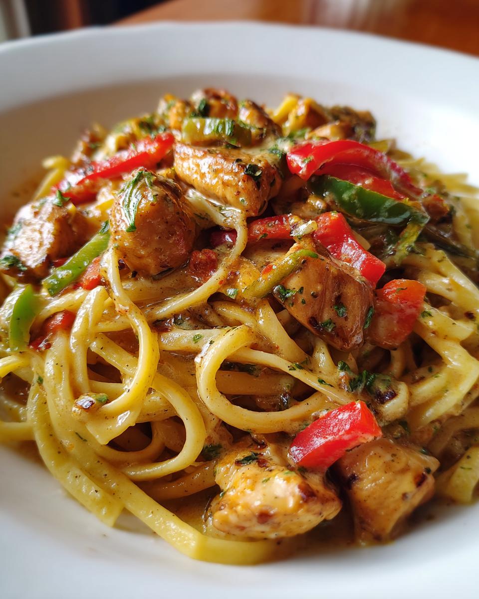 Creamy Cajun Chicken Linguine with Garlic Mozzarella Sauce - detail 3