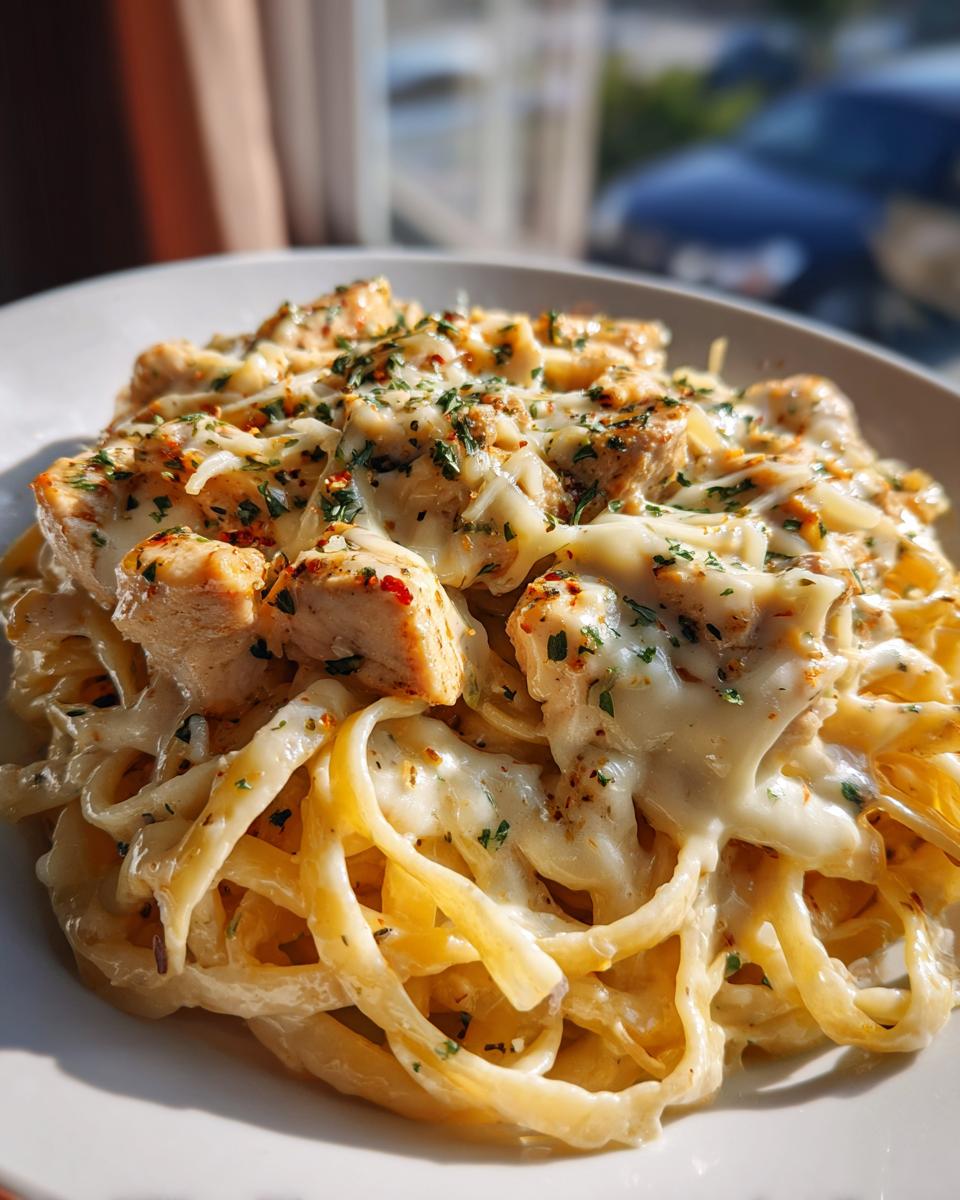 Creamy Cajun Chicken Pasta with Mozzarella Alfredo - detail 1