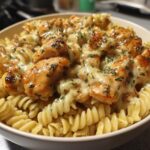 Creamy Garlic Parmesan Chicken with Cheesy Twisted Pasta