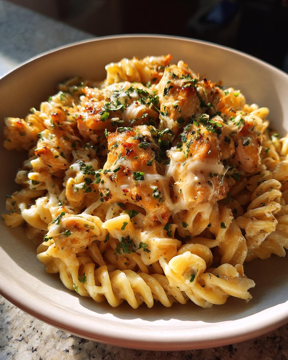 Creamy Garlic Parmesan Chicken with Cheesy Twisted Pasta - detail 3