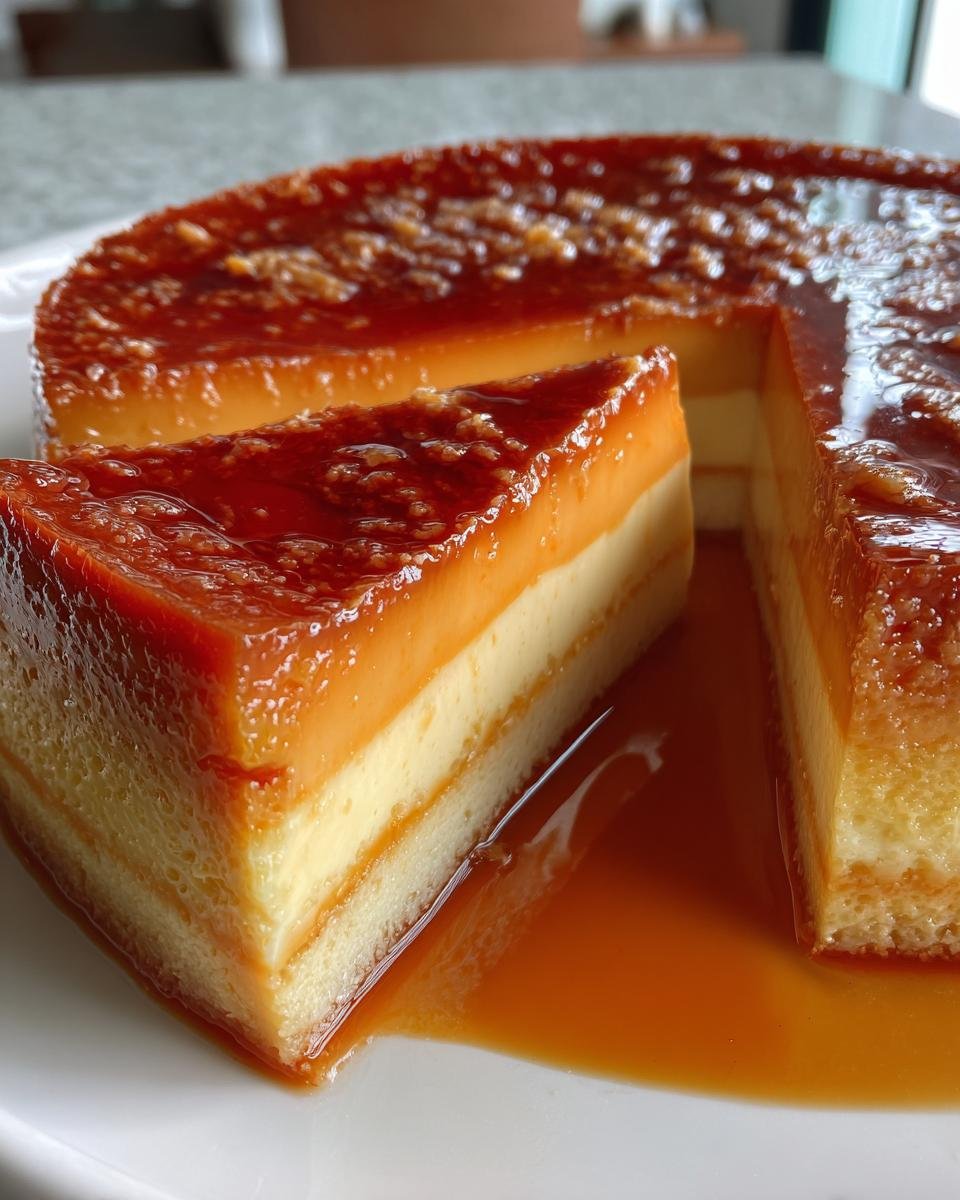 Flan with Gelatin Layers - detail 1