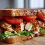 Garlic Butter Chicken Sandwich with Lettuce and Tomato