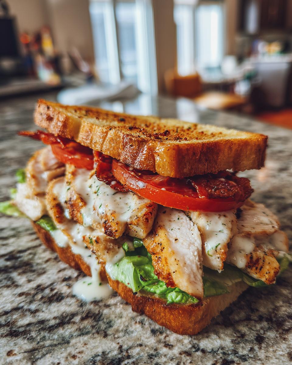 Garlic Butter Chicken Sandwich with Lettuce and Tomato - detail 2