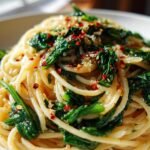 Garlic Spinach Spaghetti