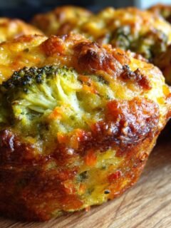 Healthy Broccoli, Carrot, and Cheese Muffins