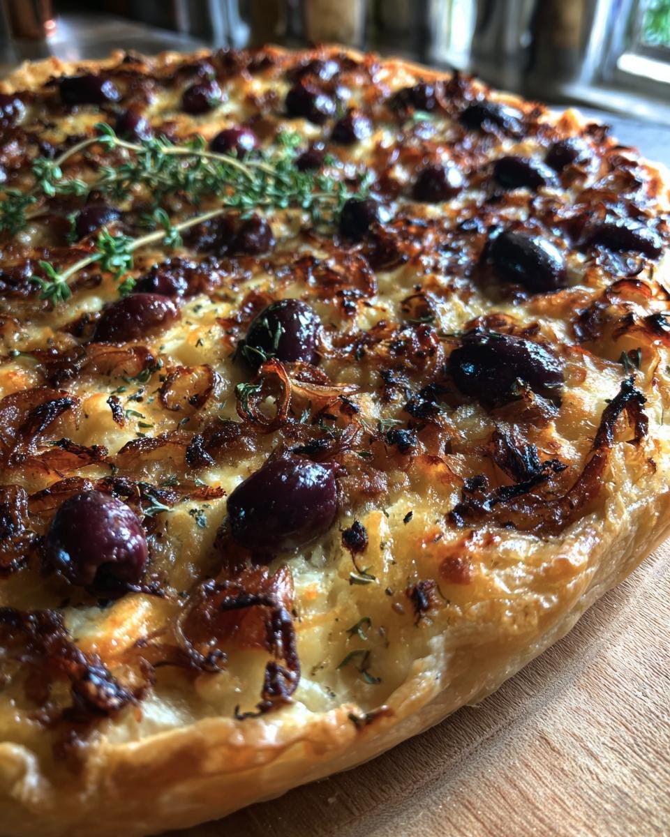Niçoise Pissaladière with Caramelized Onions and Black Olives - detail 3