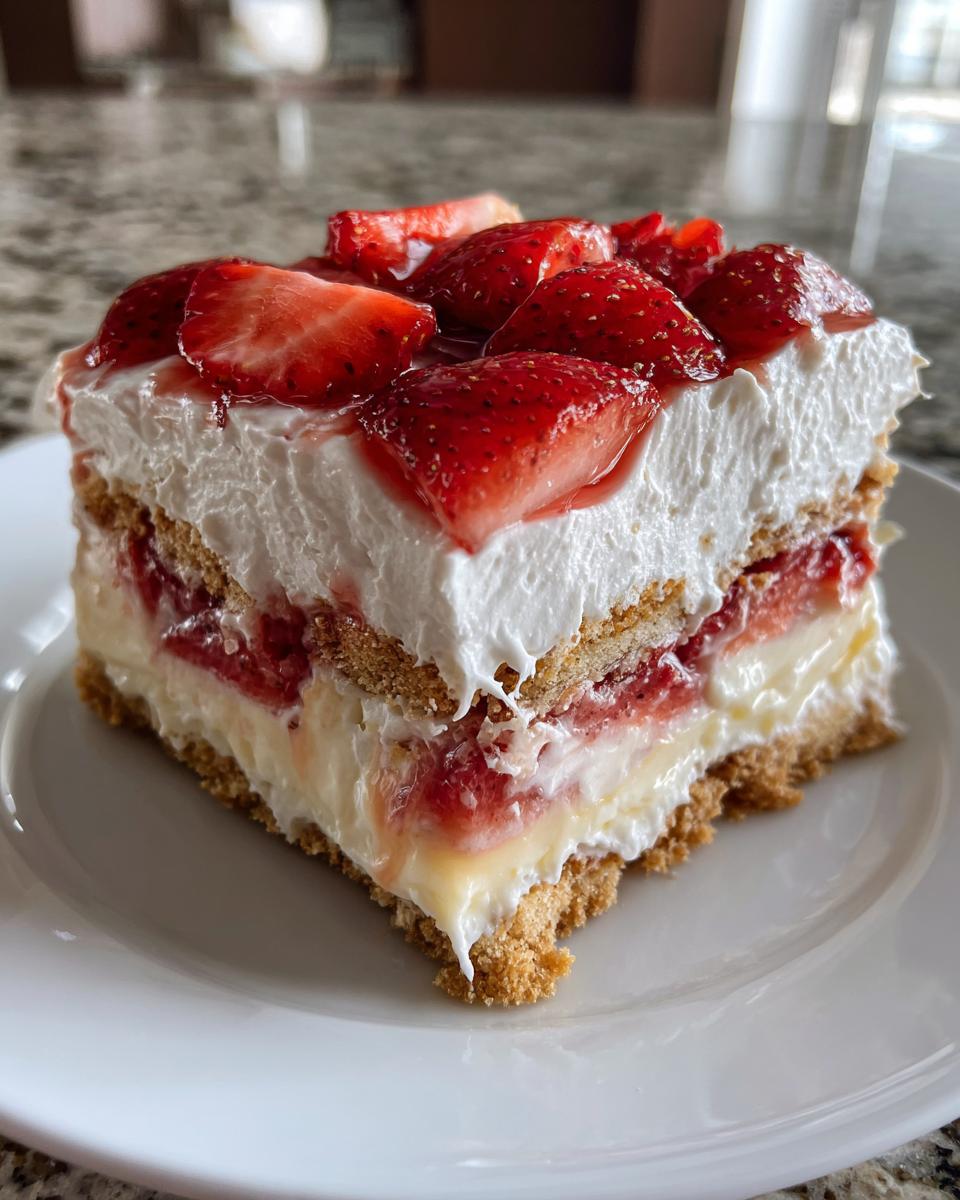No-Bake Strawberry Lasagna - detail 2