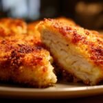 Parmesan Crusted Chicken with Creamy Garlic Sauce