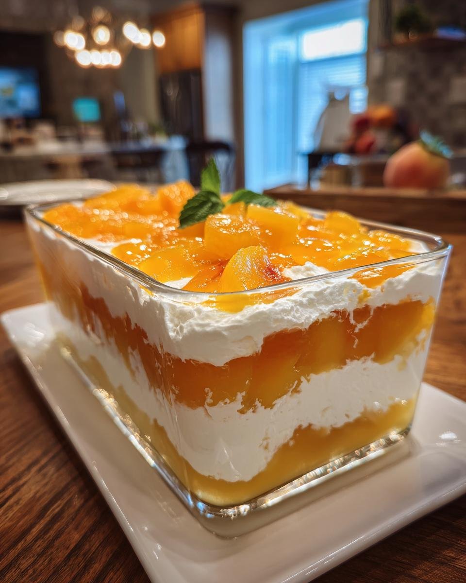 Peach Gelatin with Cream Cheese - detail 1