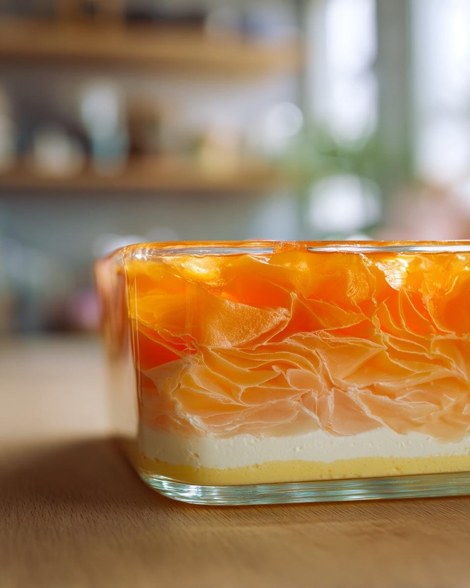 Peach Gelatin with Cream Cheese - detail 2