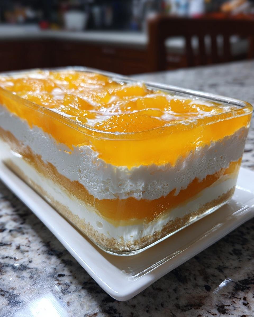 Peach Gelatin with Cream Cheese - detail 3