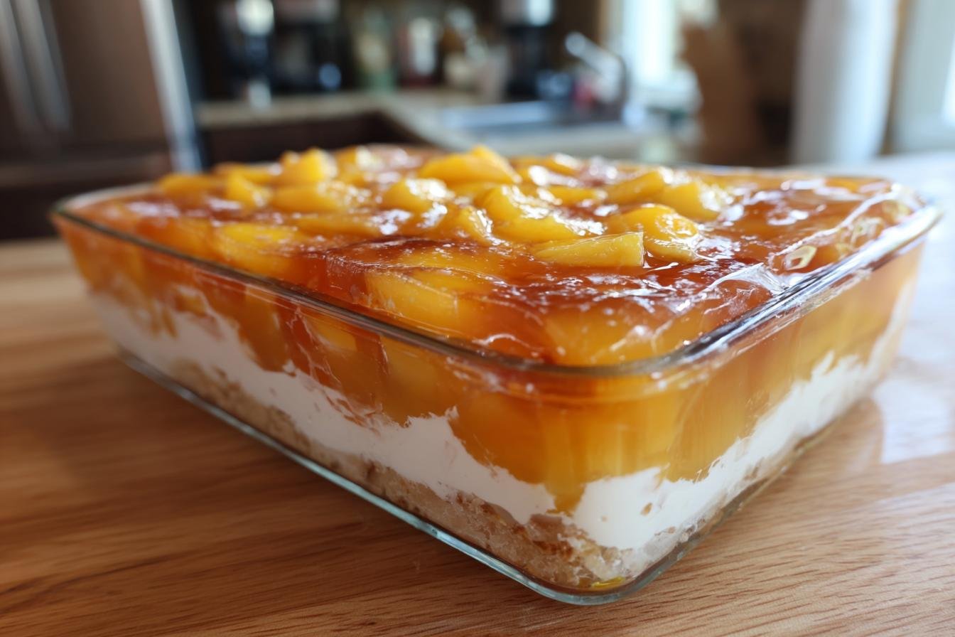 Peach Gelatin with Cream Cheese - detail 4