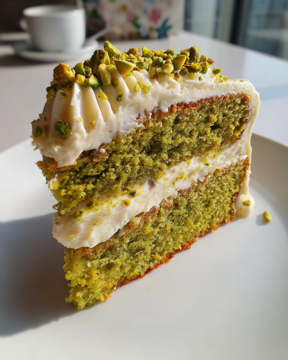 Pistachio Cake with Cream Cheese Frosting - detail 2