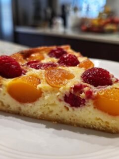 Quick Apricot and Raspberry Clafoutis
