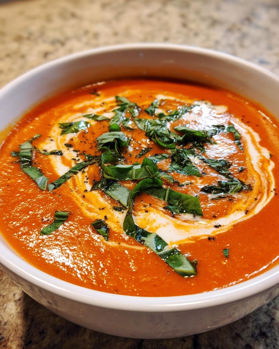 Roasted Tomato Basil Soup with Cream - detail 2