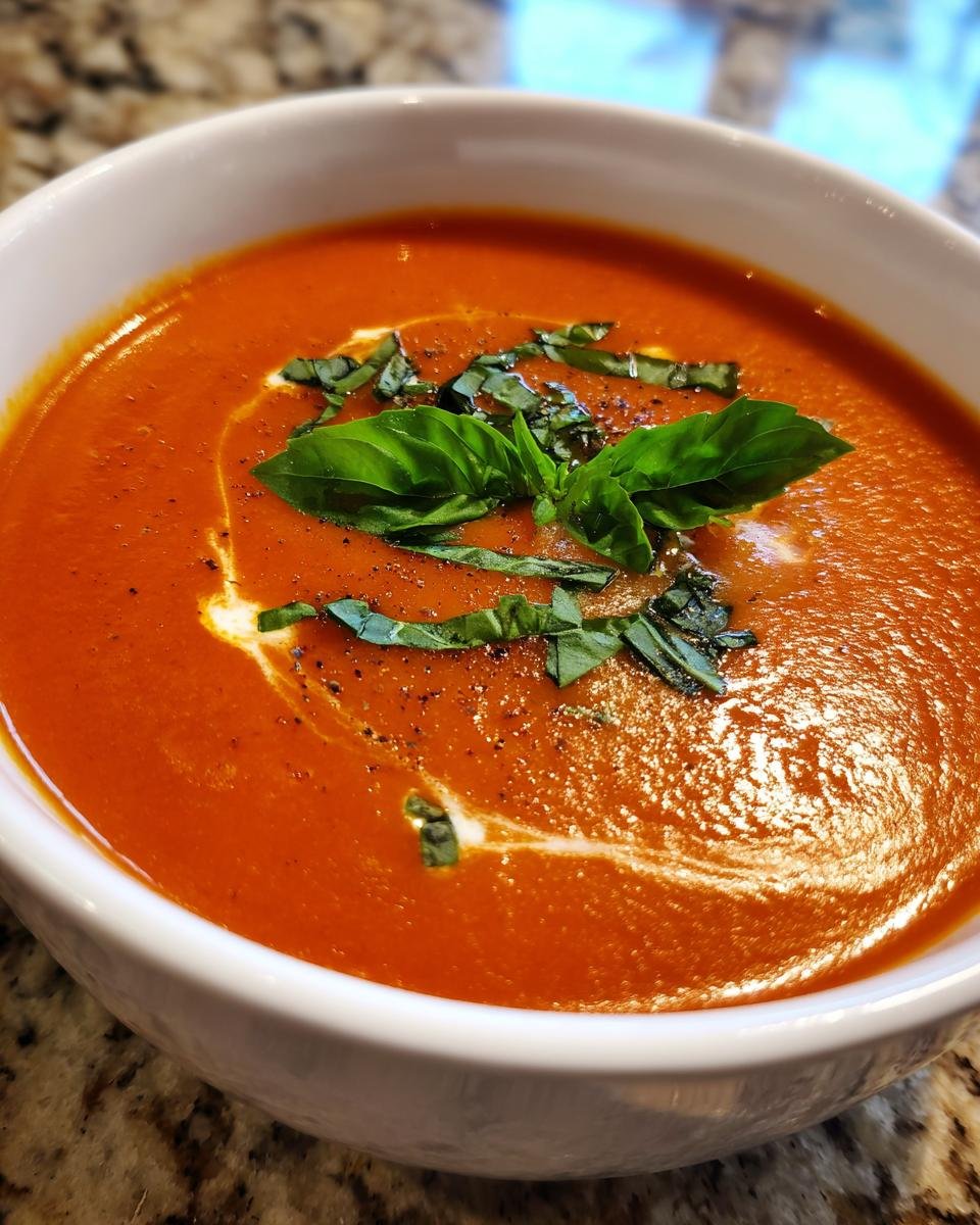 Roasted Tomato Basil Soup with Cream - detail 3