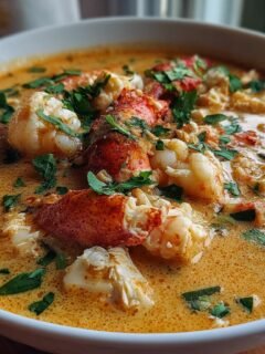 Seafood Bisque with Crab, Shrimp, and Lobster