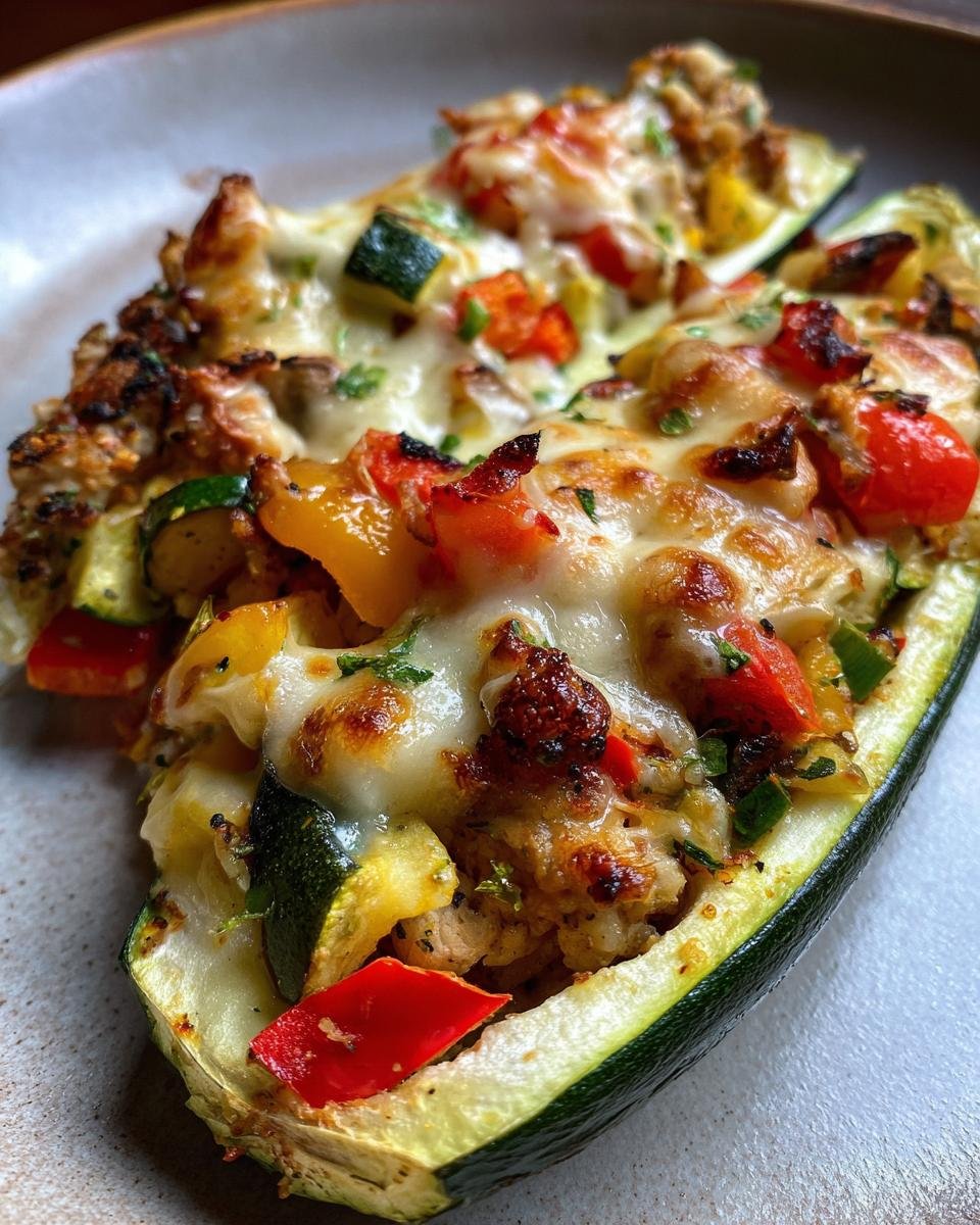 Stuffed Zucchini with Vegetables and Cheese - detail 2