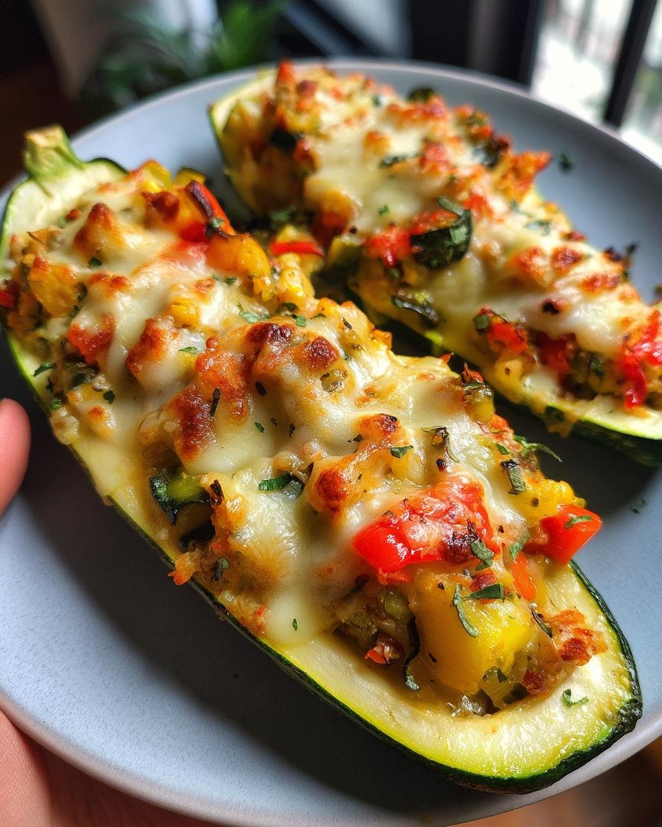 Stuffed Zucchini with Vegetables and Cheese - detail 3