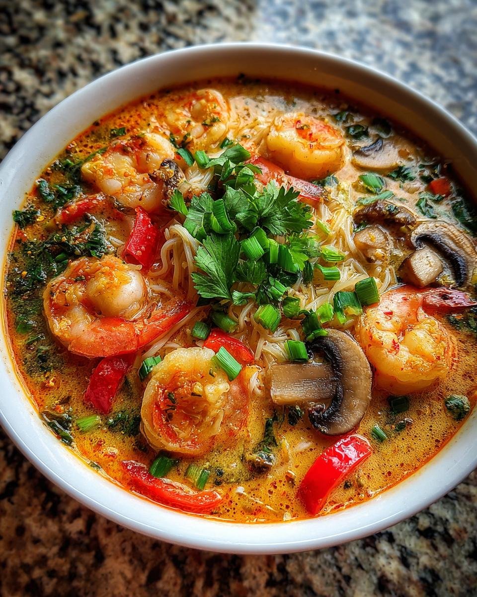 Thai Shrimp Coconut Noodle Soup - detail 1