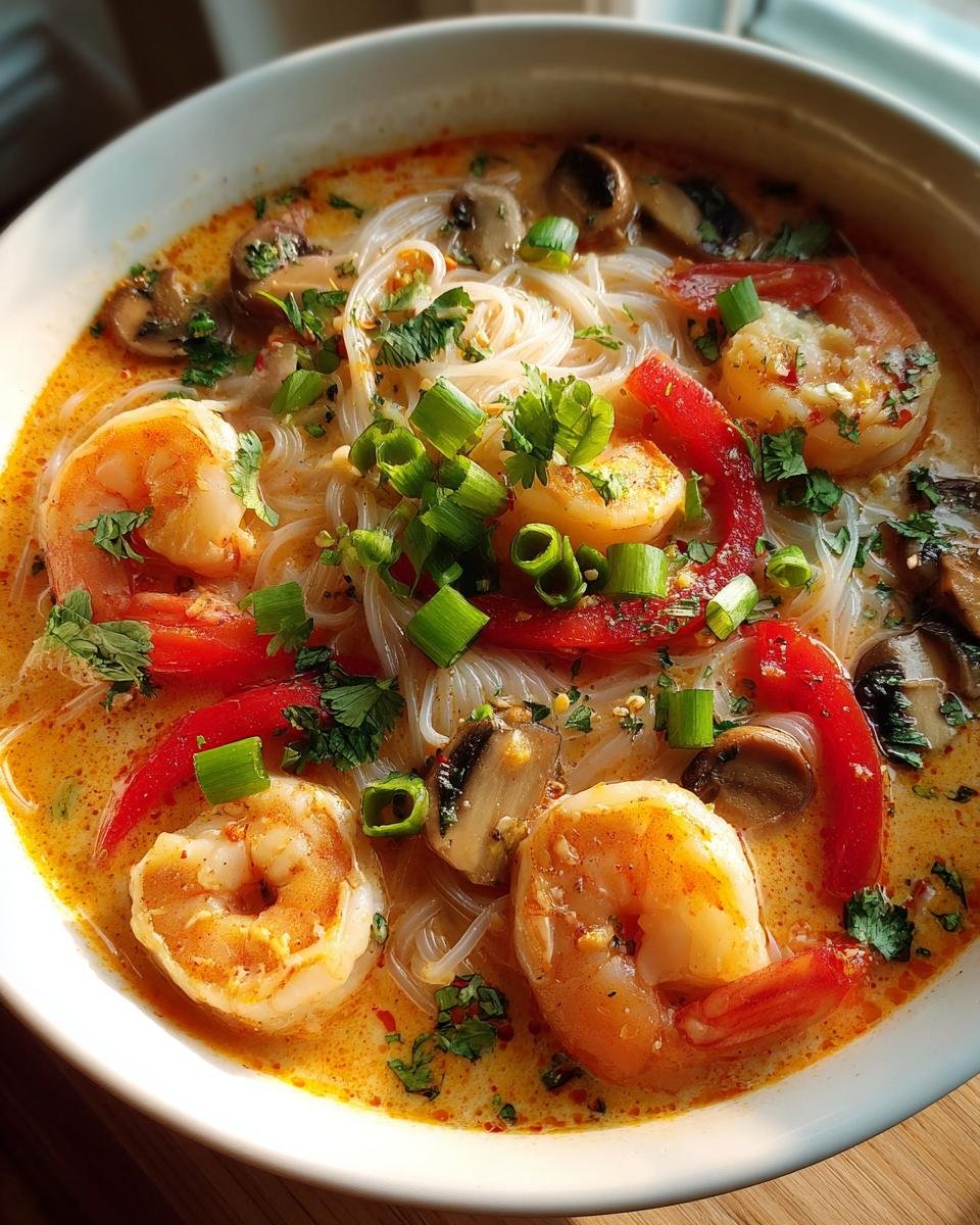 Thai Shrimp Coconut Noodle Soup - detail 2