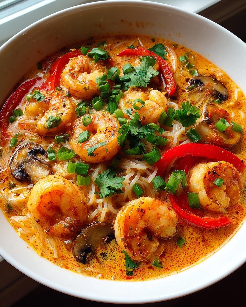 Thai Shrimp Coconut Noodle Soup - detail 3