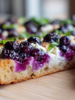 Blueberry Feta Flatbread with Hot Honey