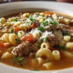 Cozy Italian Sausage Soup with Ditalini Pasta for Christmas, Thanksgiving