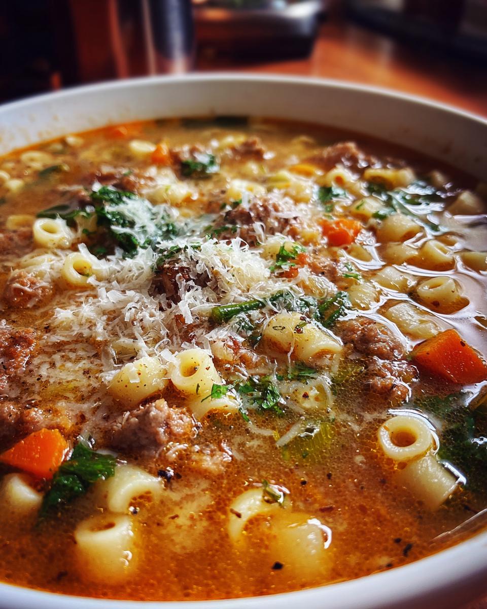 Cozy Italian Sausage Soup with Ditalini Pasta for Christmas, Thanksgiving - detail 3